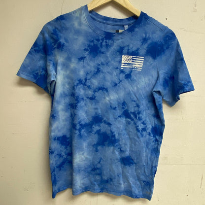 DSG Boy's Crystal Tie Dye Tee Blue Blaze CTD USA Flag Training DAB13106G