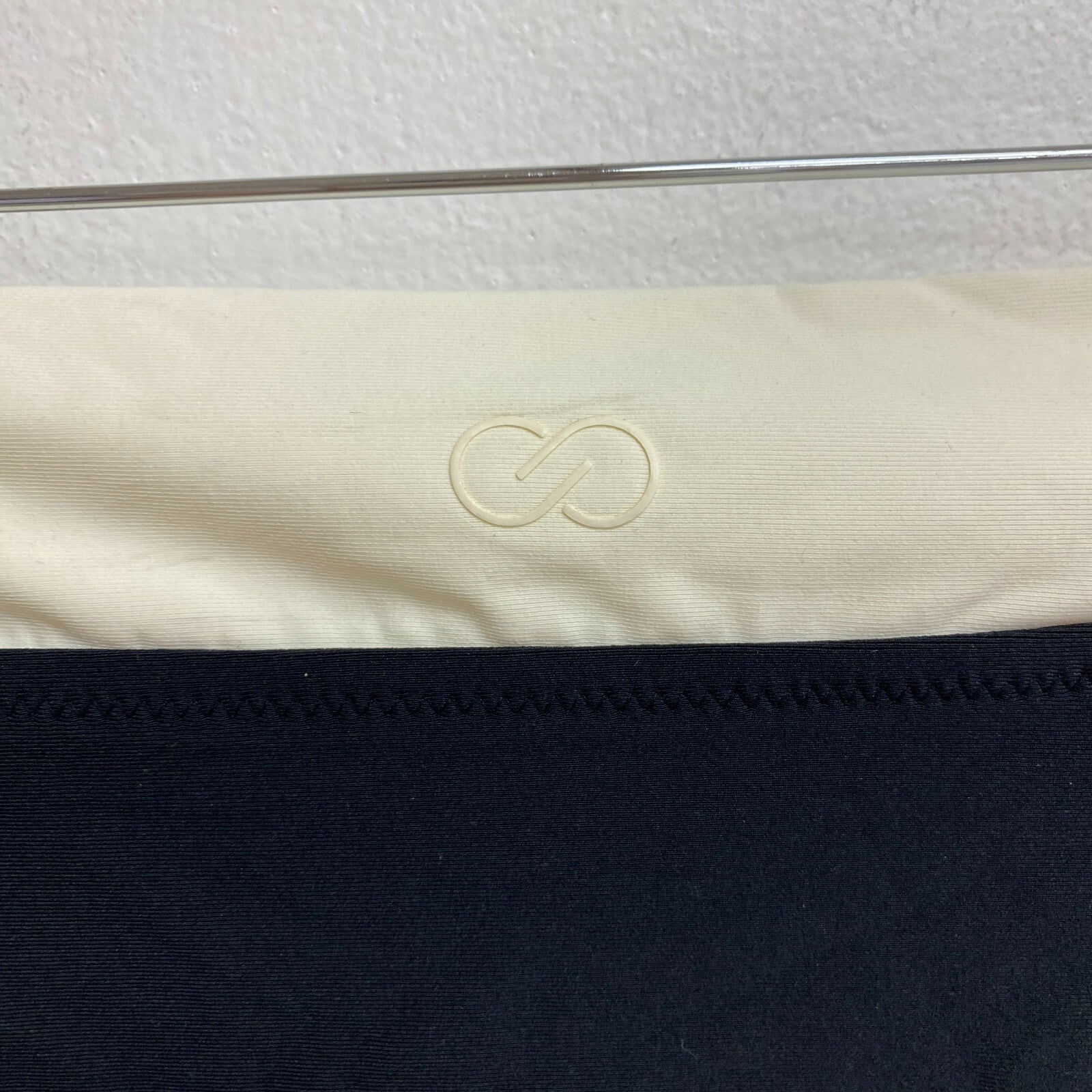 Calia Womens HR Twist Front Bottom Pure Black Solid Summer Trendy WSA22401