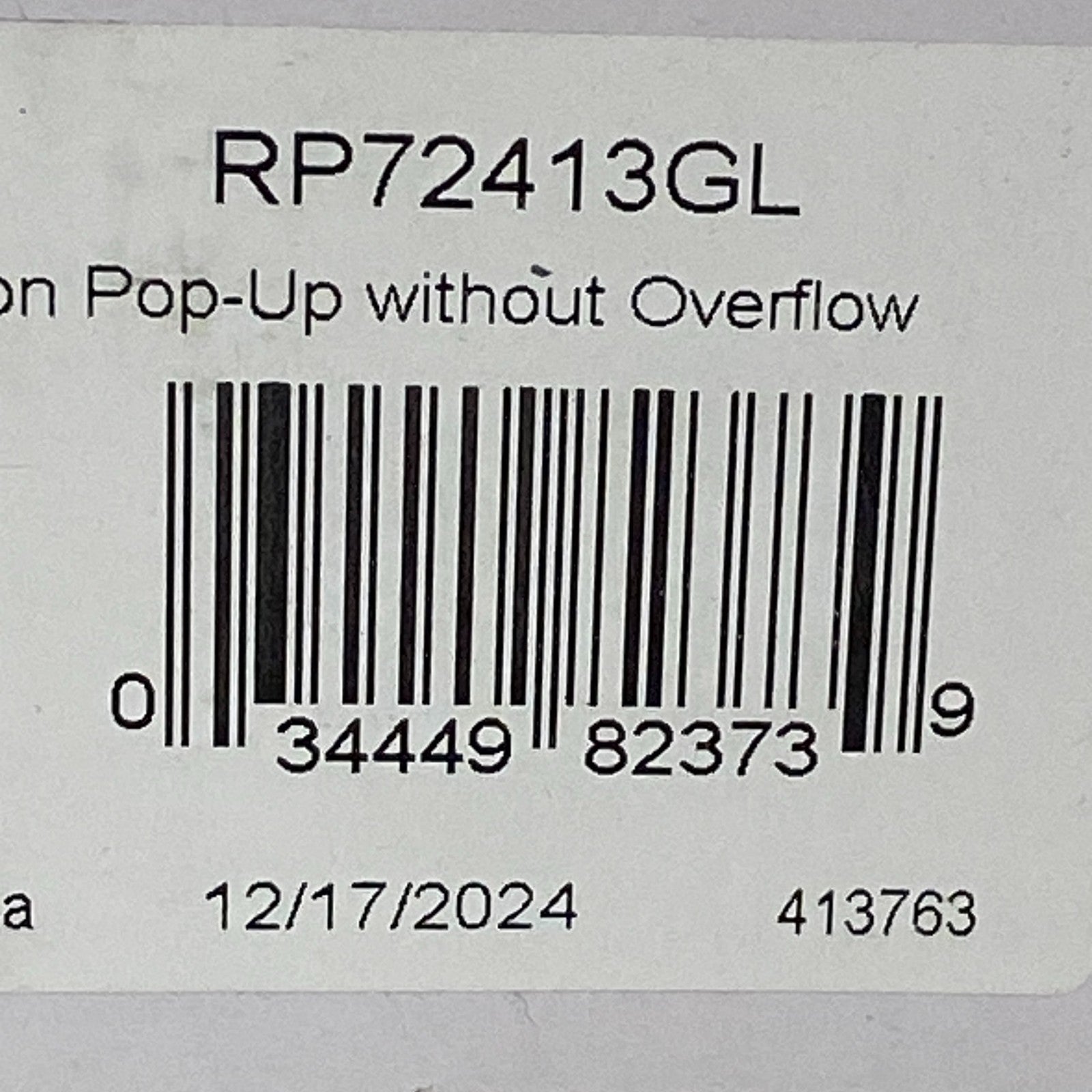 Brizo Luxe Gold Push Button Pop‑Up Drain No Overflow RP72413GL