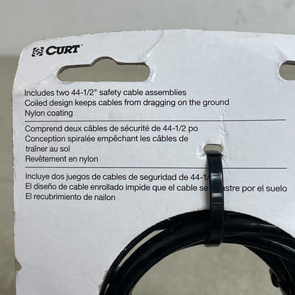 CURT 80151 Trailer Safety Cables 44-1/2" Vinyl Coated 5000 lb Break 2 Pack