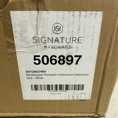 Signature Hardware 20'' x 15'' x 6.69'' Rectangular Porcelain Undermount B,,,,,,