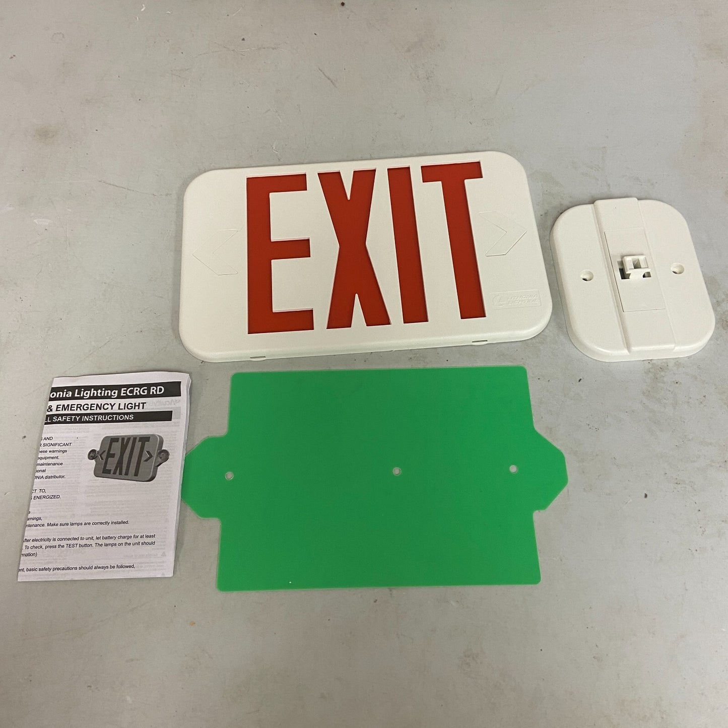 Lithonia Lighting Switch Hardwired LED White Exit Sign and Emergency Light