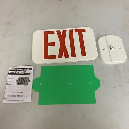 Lithonia Lighting Switch Hardwired LED White Exit Sign and Emergency Light