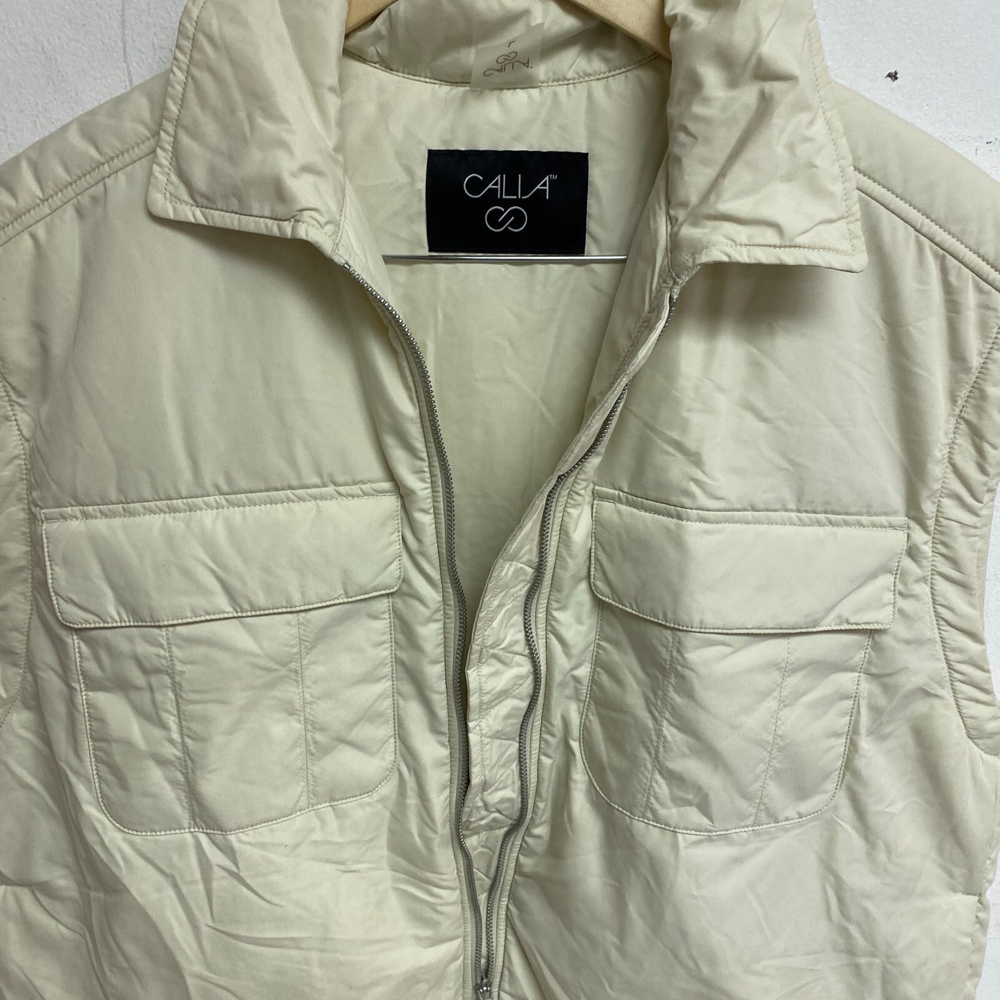 CALIA Womens Journey Fashion Zip Pocket Vest Light Sand Different Sizes WAX36035