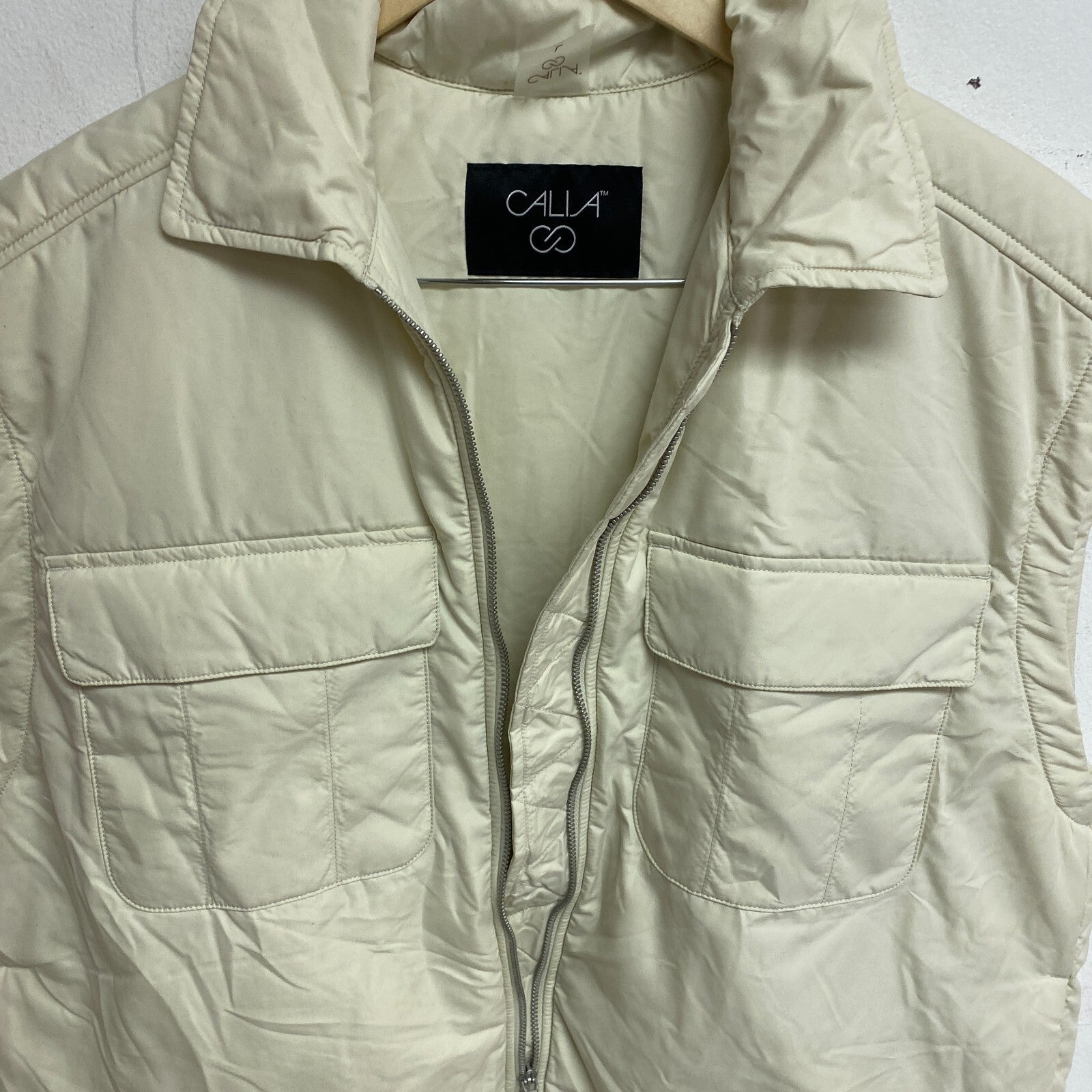 CALIA Womens Journey Fashion Zip Pocket Vest Light Sand Different Sizes WAX36035