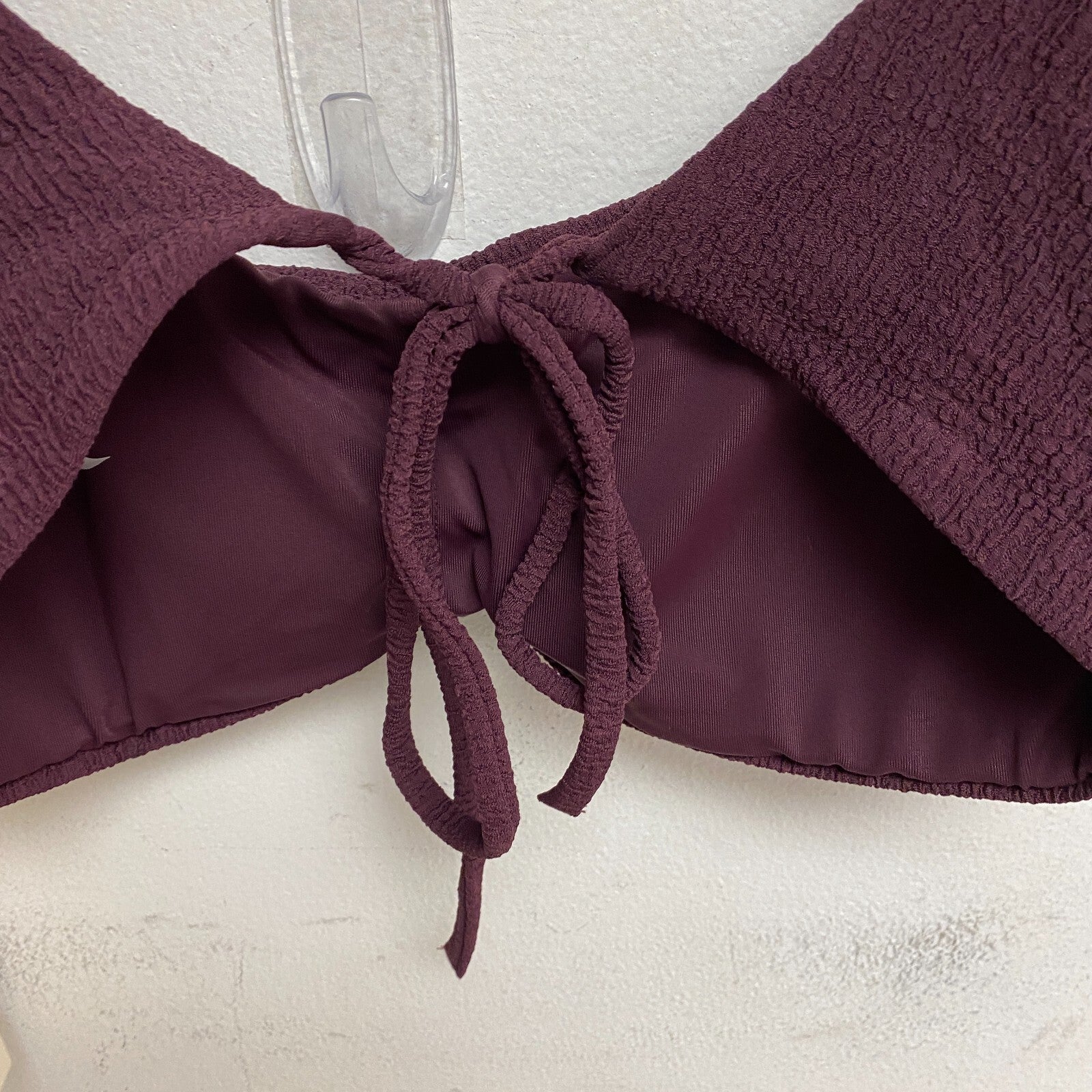 CALIA WOMENS SWIM COLLICTION TIE BACK BIKINI TOP WINE WSA23200N BRAND NEW!