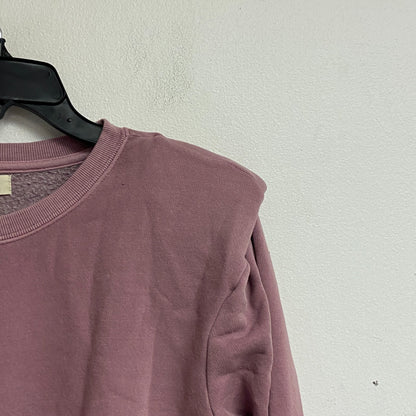 Ana Women's Padded Shoulders Long Sleeve Sweatshirt Size PXL Color: Western Rose