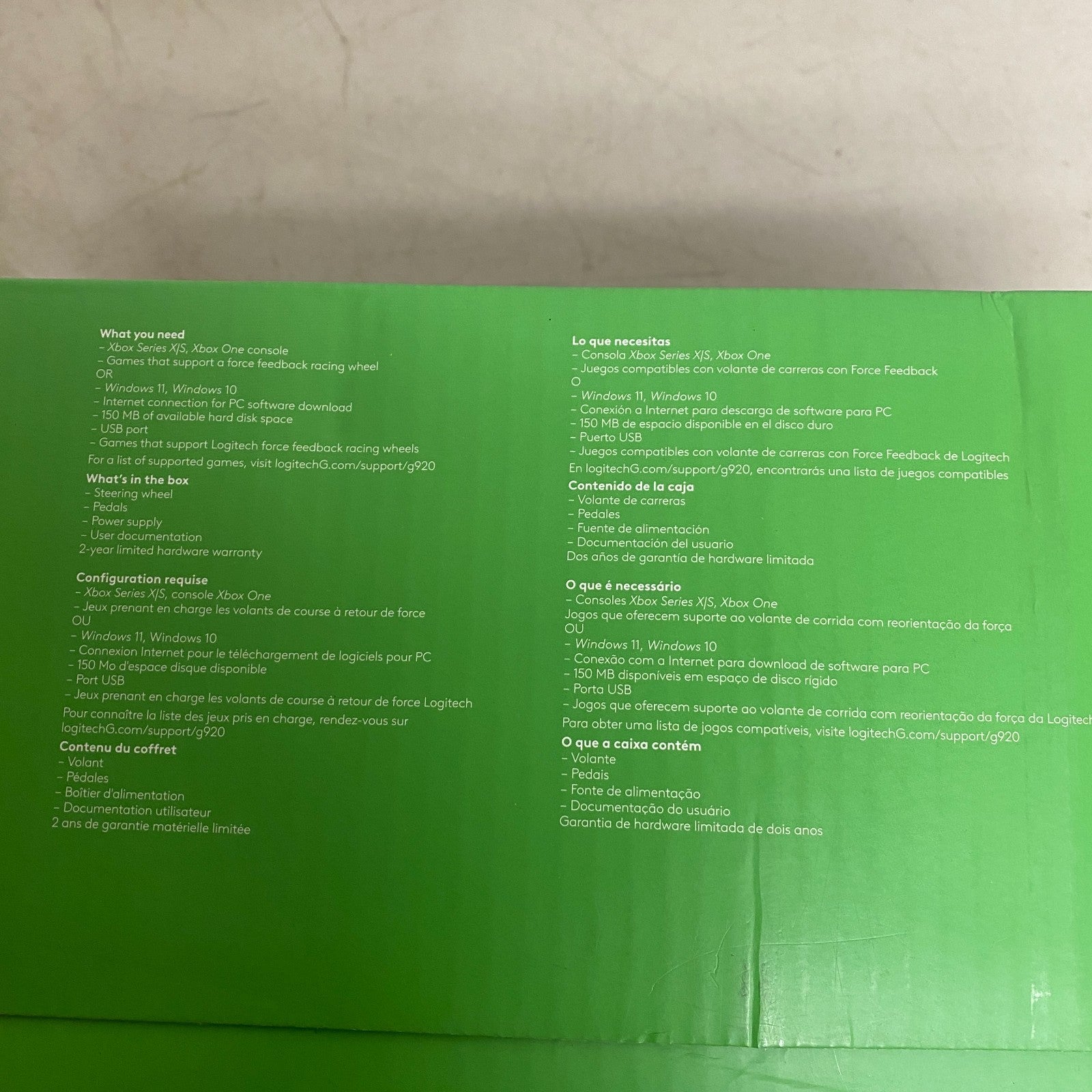 Logitech G920 Driving Force Racing Wheel & Pedals for Xbox Series X|S, Xbox New