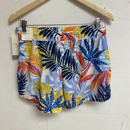 Calia Women's Tulip Hem Board Short Watercolor Palms Multi Tropical WSA21504PRT