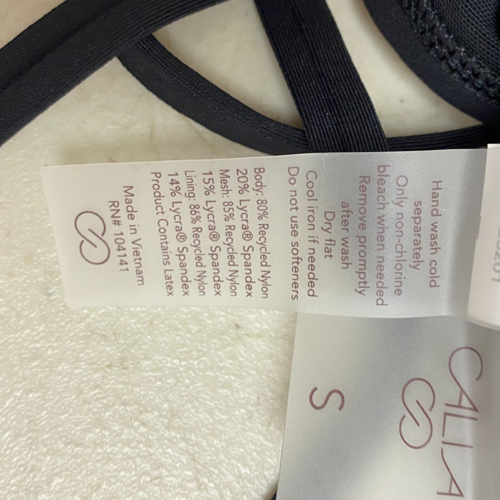 Calia Women's Swim Collection Triangle Bikini Top Pure Black WSA23201 Brand New!