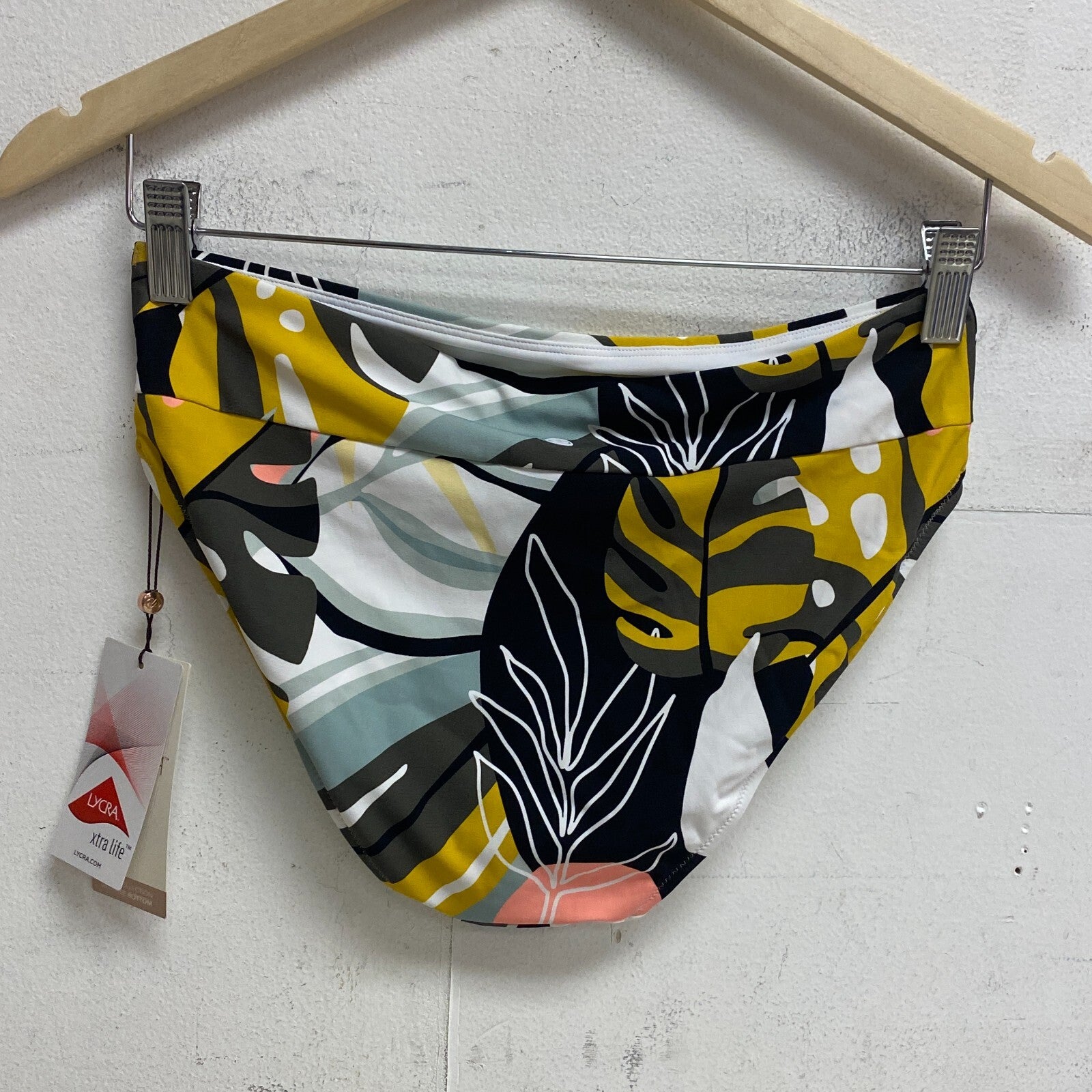 Calia Women's Wide Banded High Leg Floral Swim Bottoms Multi Palm WSA23414PRT