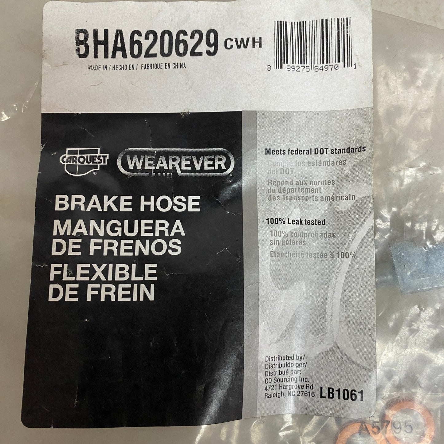 CARQUEST Brake Hydraulic Hose  15.13″ EPDM Rubber Black  Model BHA620629