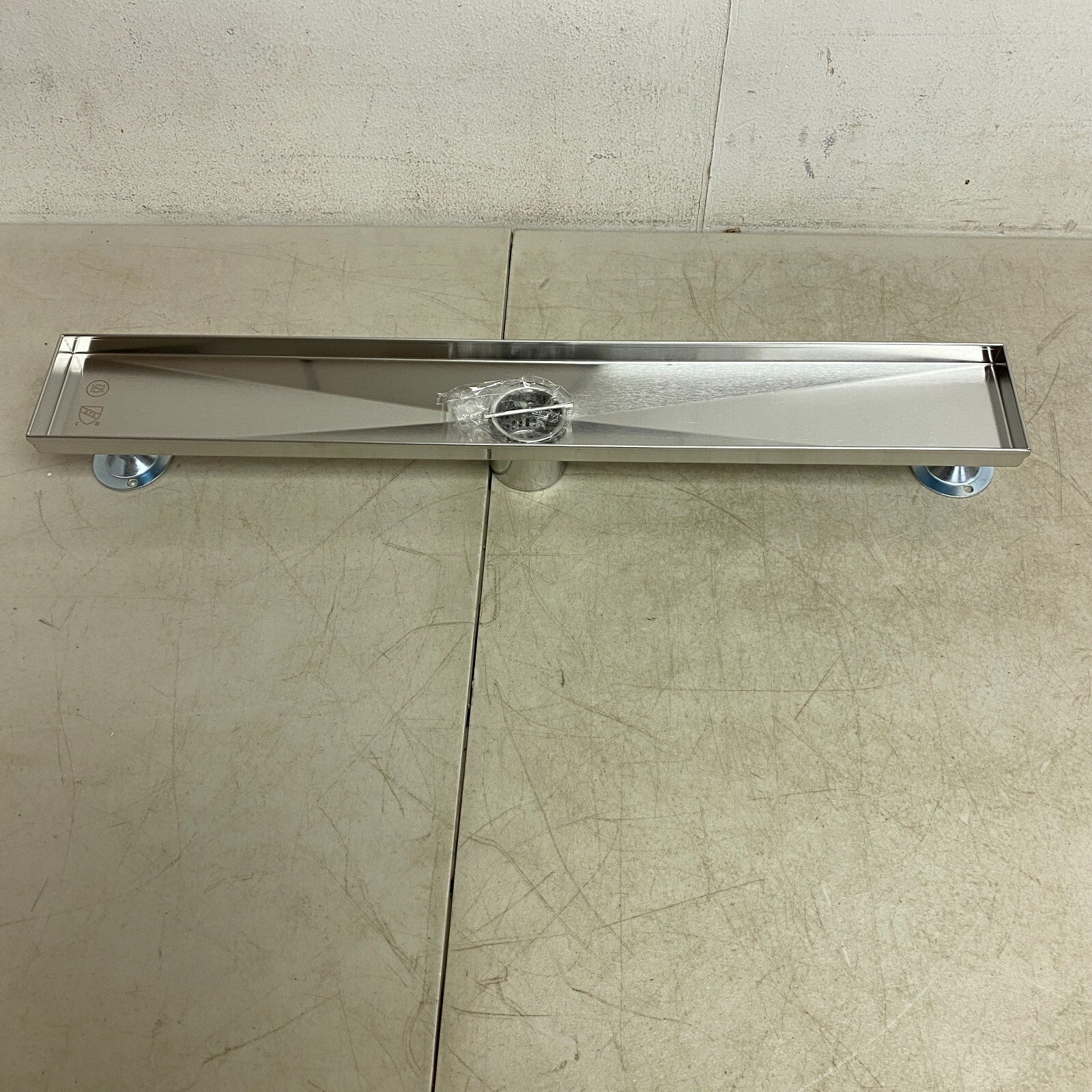 Signature Hardware 24" COHEN LINEAR TILE IN SHOWER DRAIN BRUSHED STAINLESS STEEL