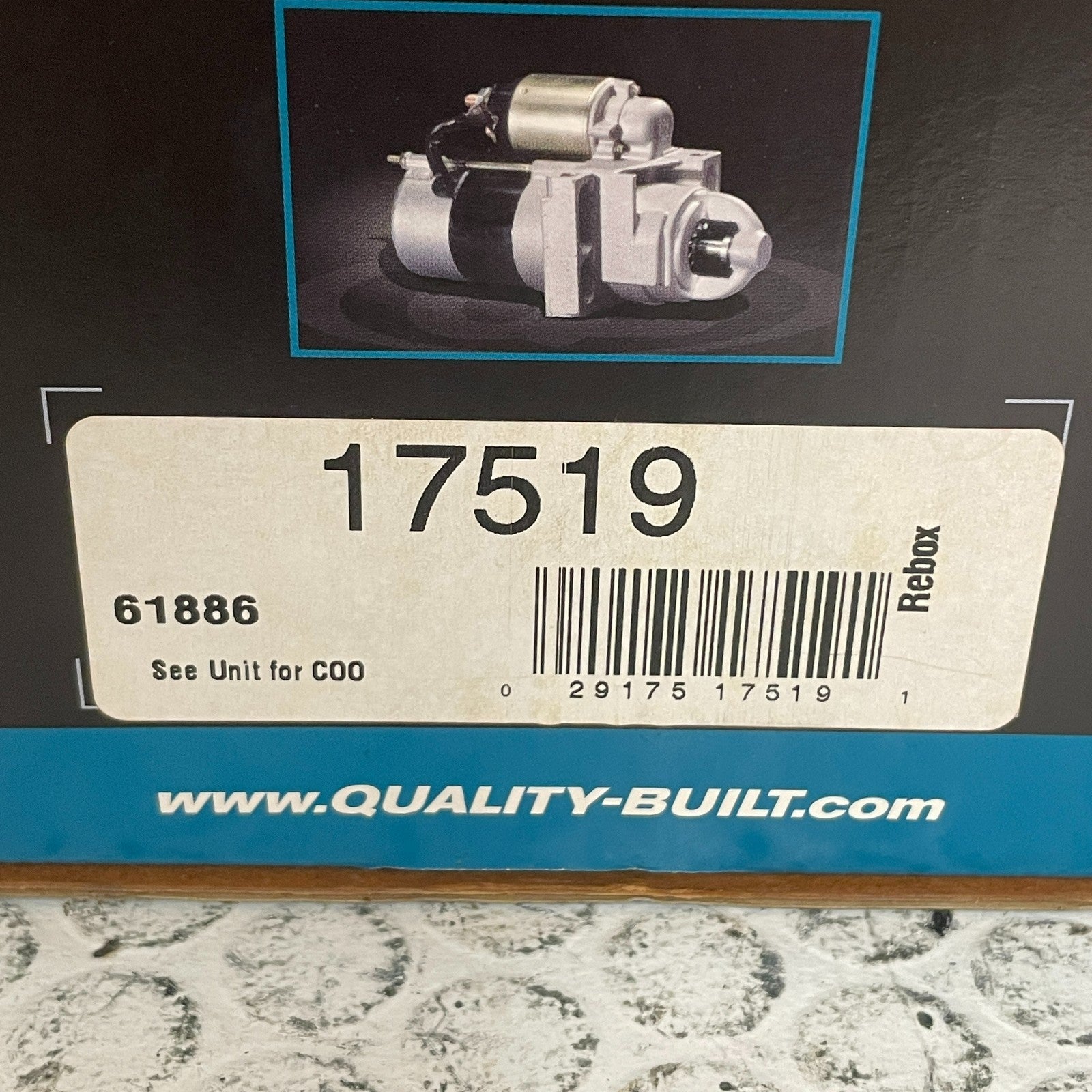 Quality-Built 17519 Remanufactured Starter Motor 12V