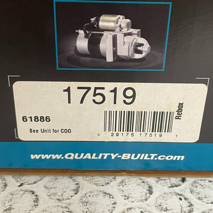 Quality-Built 17519 Remanufactured Starter Motor 12V