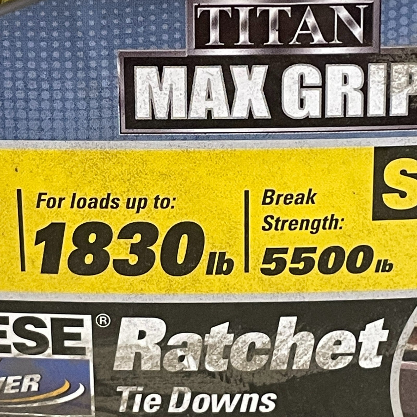 Reese Heavy-Duty 15 ft Ratchet Tie-Down Strap Yellow 5500 lb Strength 94297