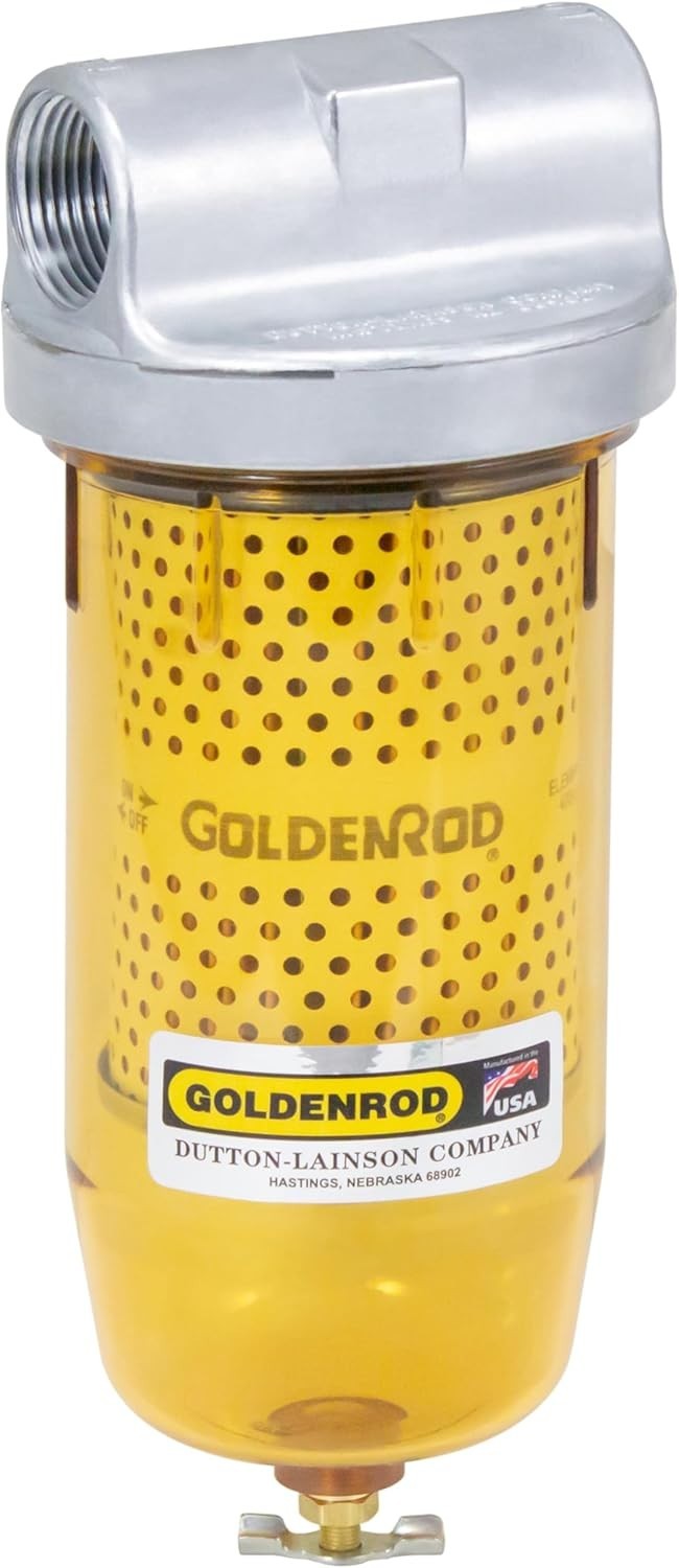 Goldenrod 495 Fuel Tank Filter 10 Micron 1" NPT Zinc Top for Diesel & Biofuel