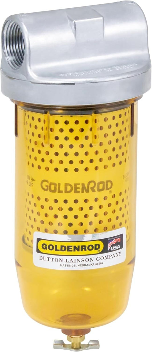 Goldenrod 495 Fuel Tank Filter 10 Micron 1" NPT Zinc Top for Diesel & Biofuel