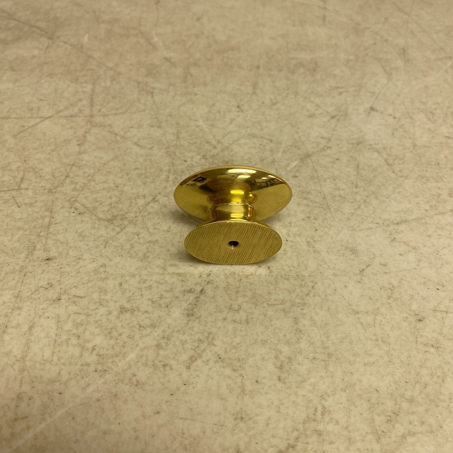SIGNATURE HARDWARE RENNES SOLID BRASS OVAL CABINET KNOB- POLISHED BRASS