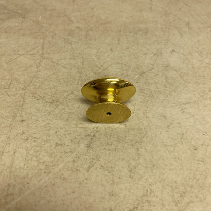 SIGNATURE HARDWARE RENNES SOLID BRASS OVAL CABINET KNOB- POLISHED BRASS
