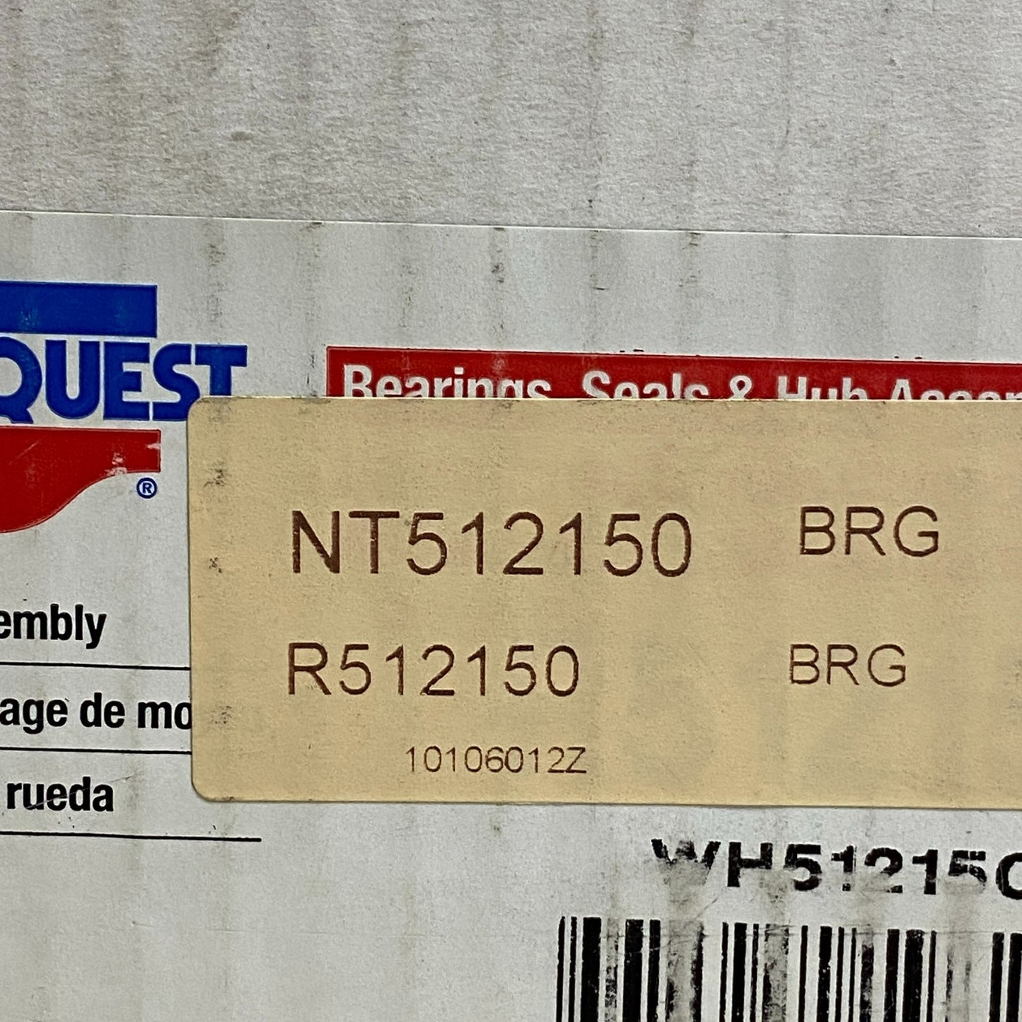 CARQUEST Drive Works Rear Wheel Hub Bearing Assembly Steel Model NT512150