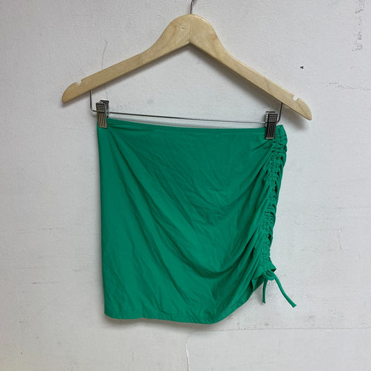 CALIA Women's Ruched Drawstring High Rise Swim Skirt Green Glow WSA23506