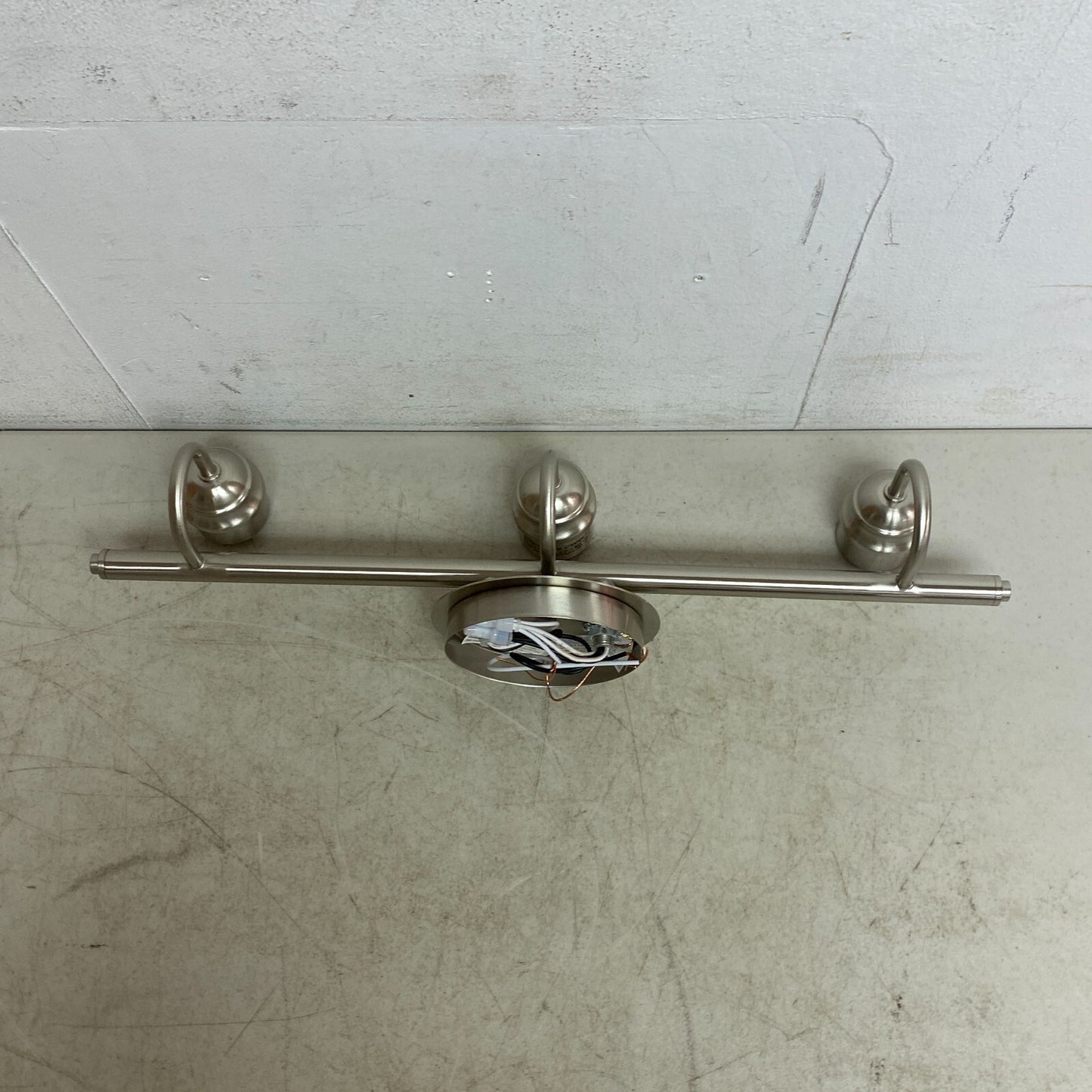 Allen + Roth Bartow 3 Light Vanity Light Brushed Nickel Finish Clear Glass Shade