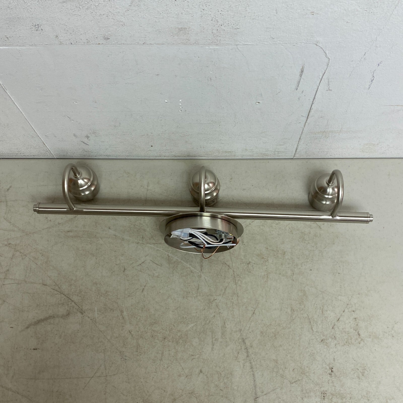 Allen + Roth Bartow 3 Light Vanity Light Brushed Nickel Finish Clear Glass Shade