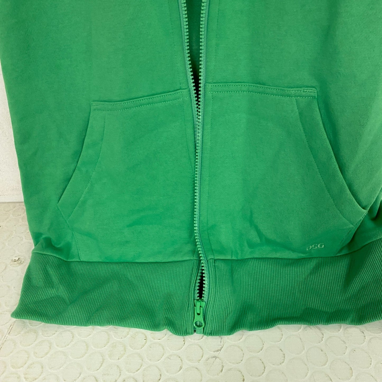 DSG Womenâs Favorite Fleece Short Sleeve Zip Hoodie Slime Green DAW13410