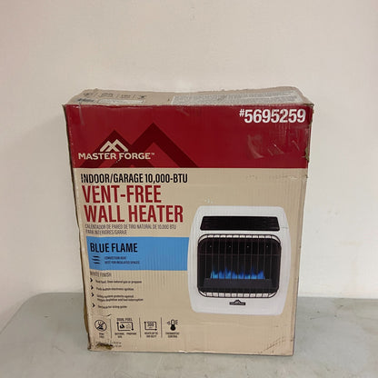 Master Forge Indoor/Garage 10,000-BTU Vent-Free Wall Heater Blue Flame