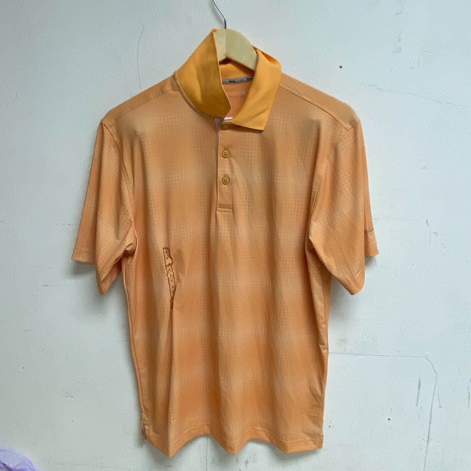 Walter Hagen Men's P11 Digital check print polo Digital Check Orange MGA11498