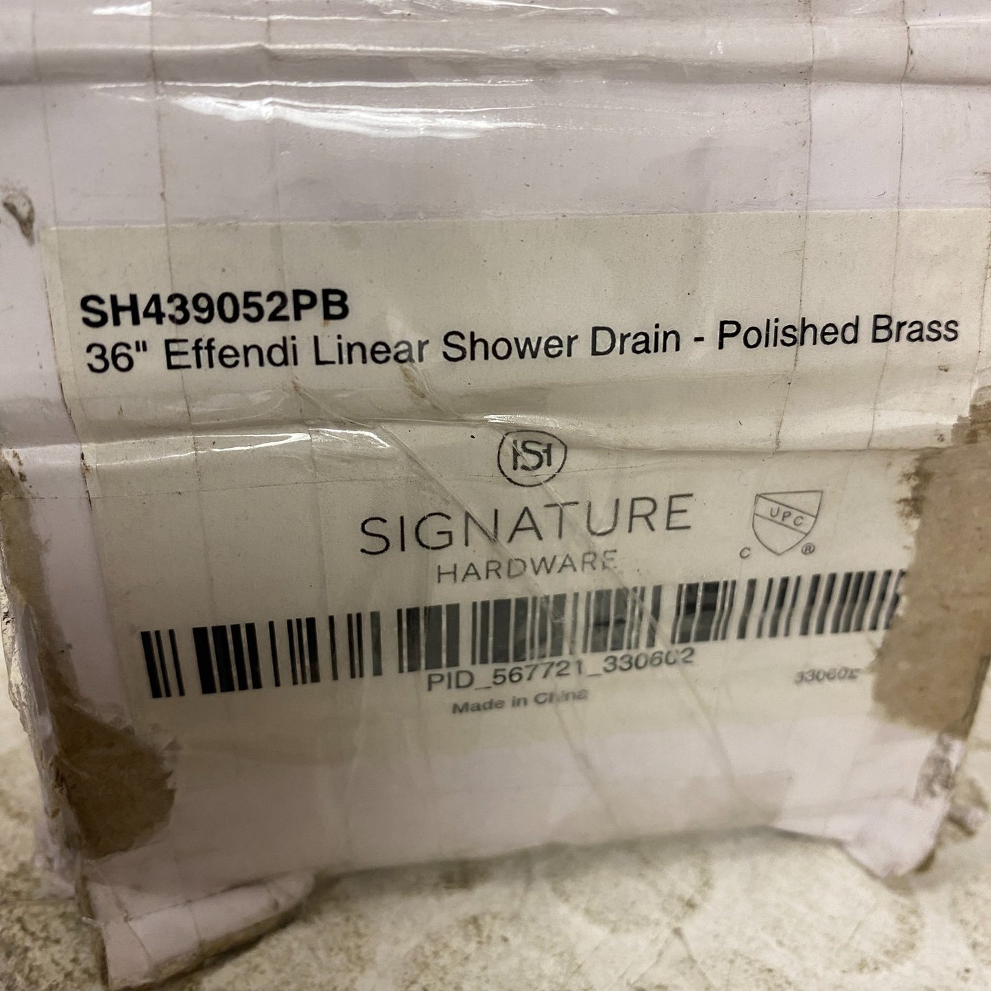 Signature Hardware 36" Effendi Linear Shower Drain Polished Brass SH439052PB