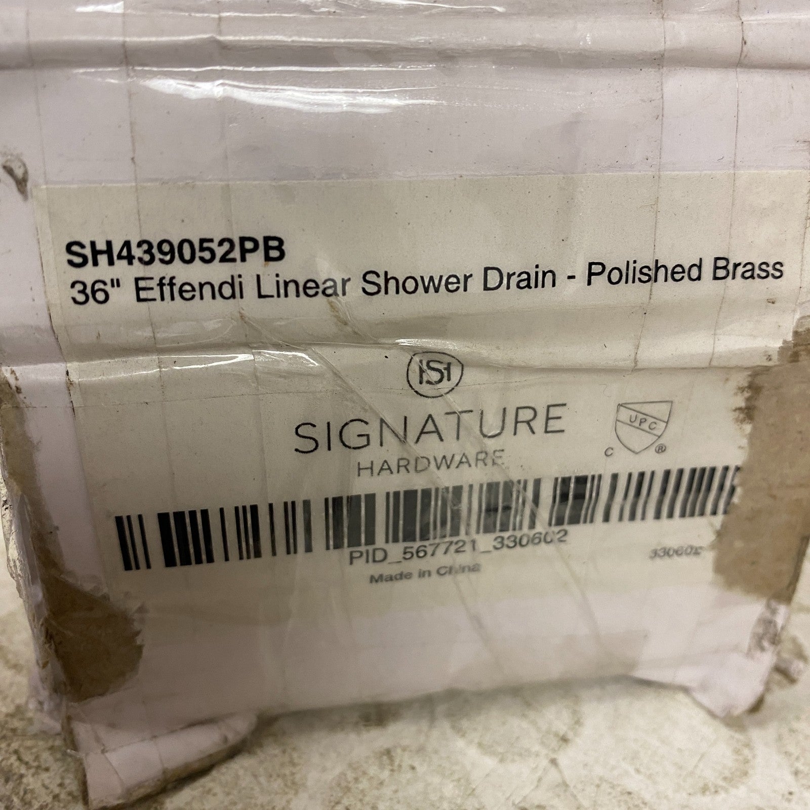 Signature Hardware 36" Effendi Linear Shower Drain Polished Brass SH439052PB