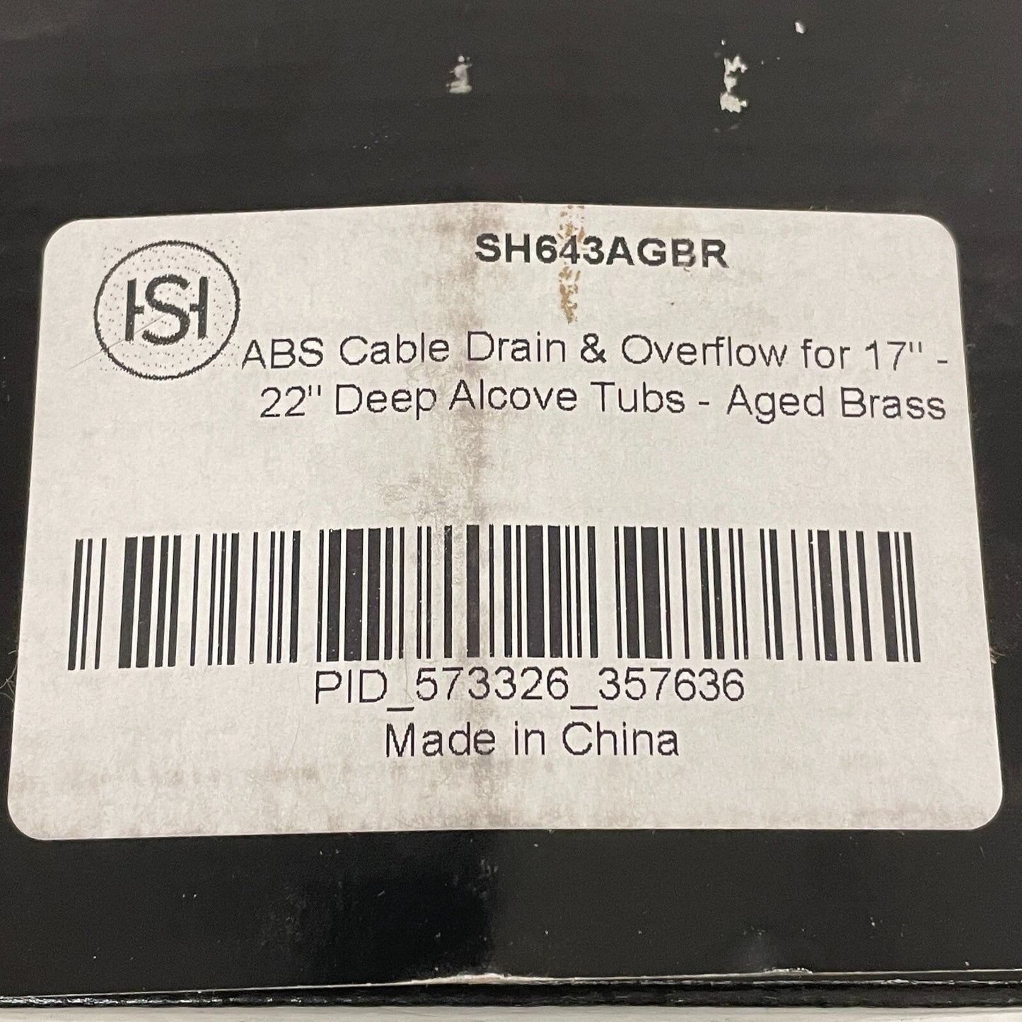 Signature Hardware ABS Cable Drain & Overflow Aged Brass Deep Alcove Tub