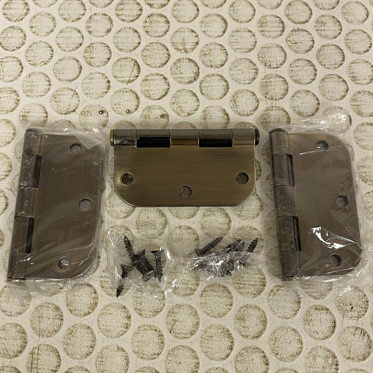 Signature Hardware 3-1/2" Rounded Steel Door Hinge With Plain Bearing 3-pk Brass