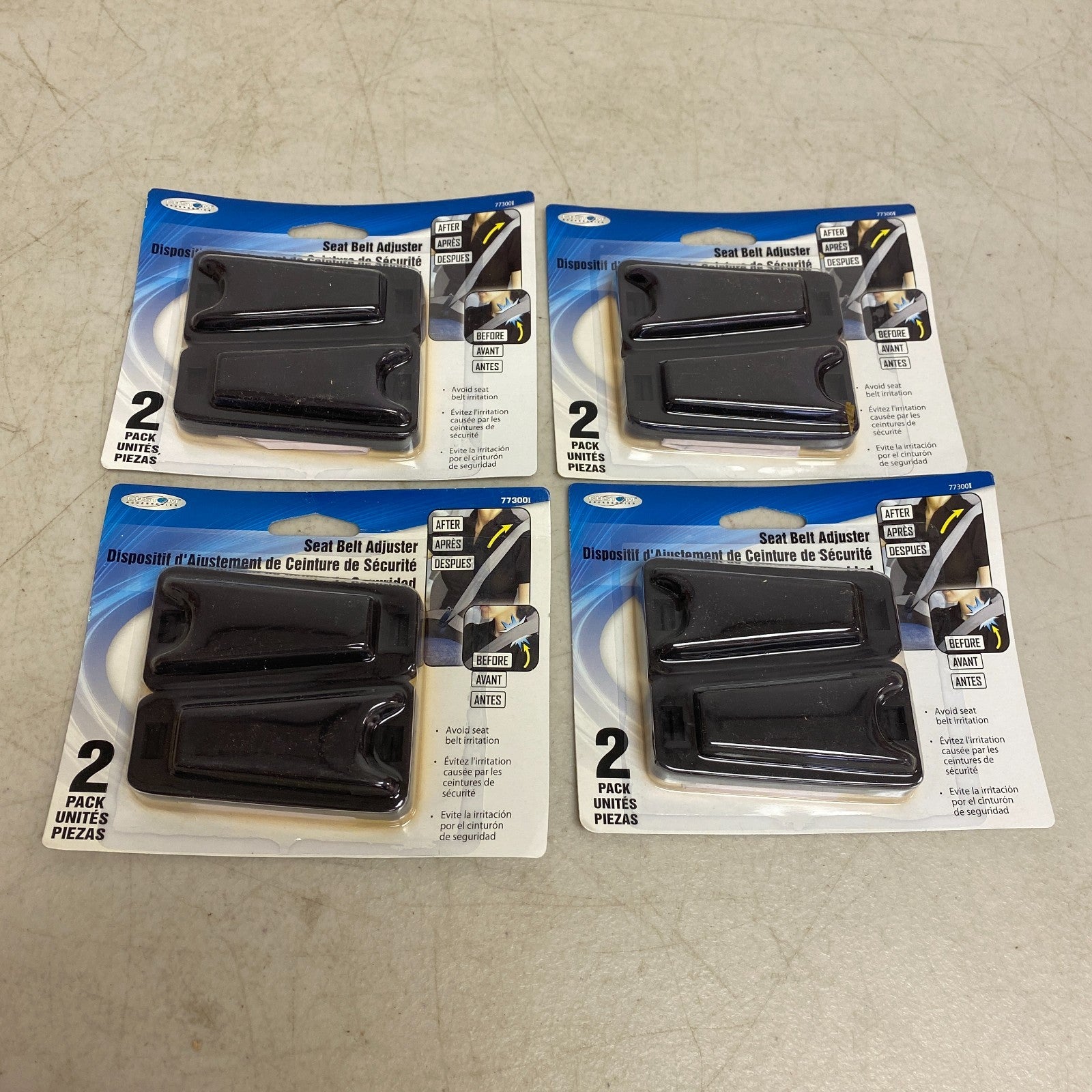 Custom Accessories Seat Belt Adjuster Black (4-Pack / 8ct.) 77300