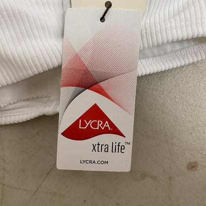 CALIA Women's Minimal One Shoulder Swim Top Pure White WSA23208R Brand New!