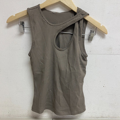 Calia Women's Trendy Striped Cut Out Ribbed Tank Top Dark Grey WAX11269 New