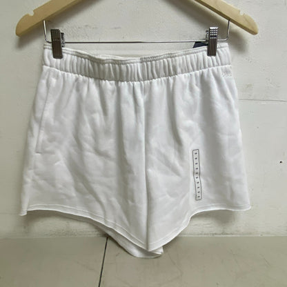 DSG Women's Oversized Fleece Shorts Pure White Solid Summer Stylish DAW11431