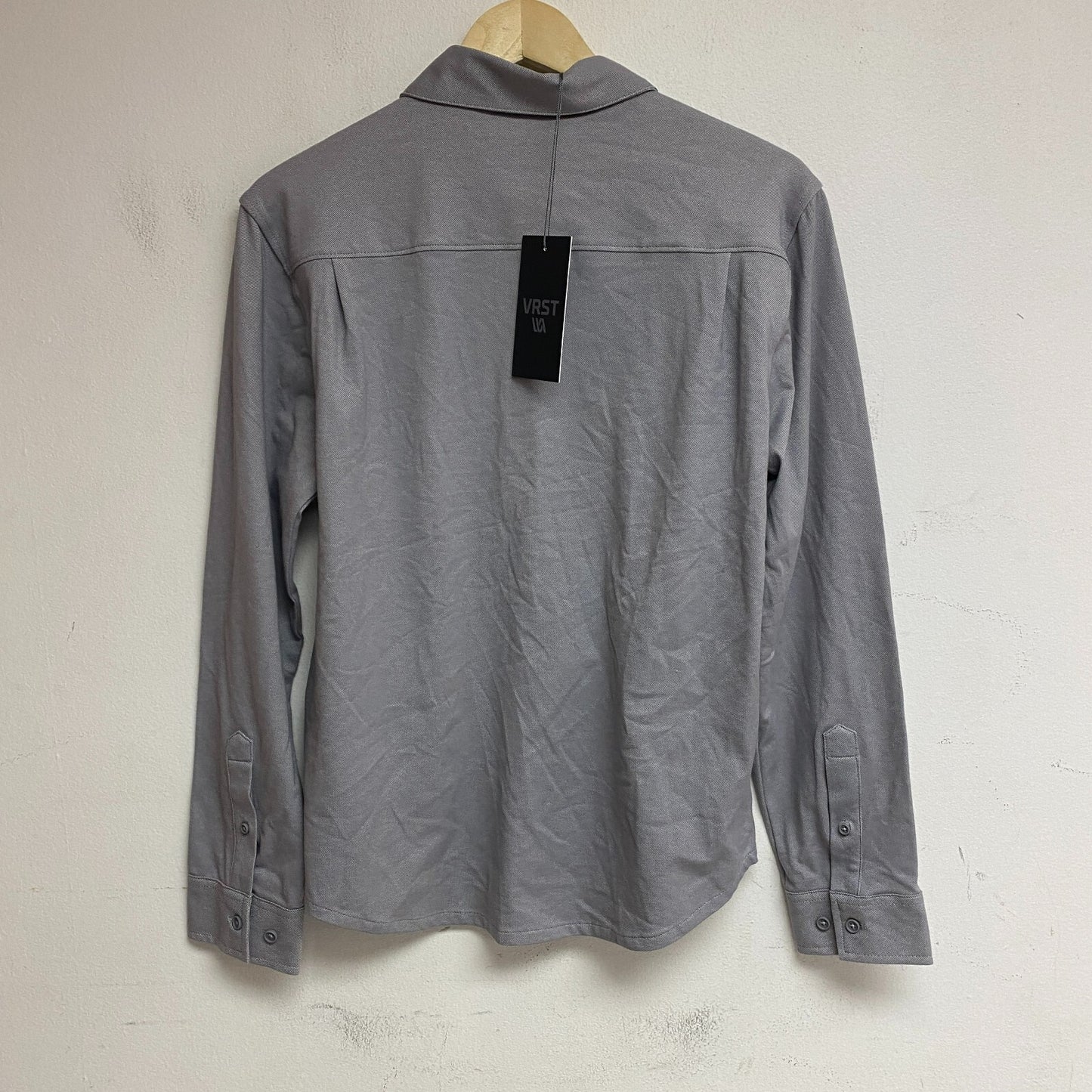 Vrst Mens Long Sleeve Button Down Shirt Tinted Grey Heather  Solid MAX200332