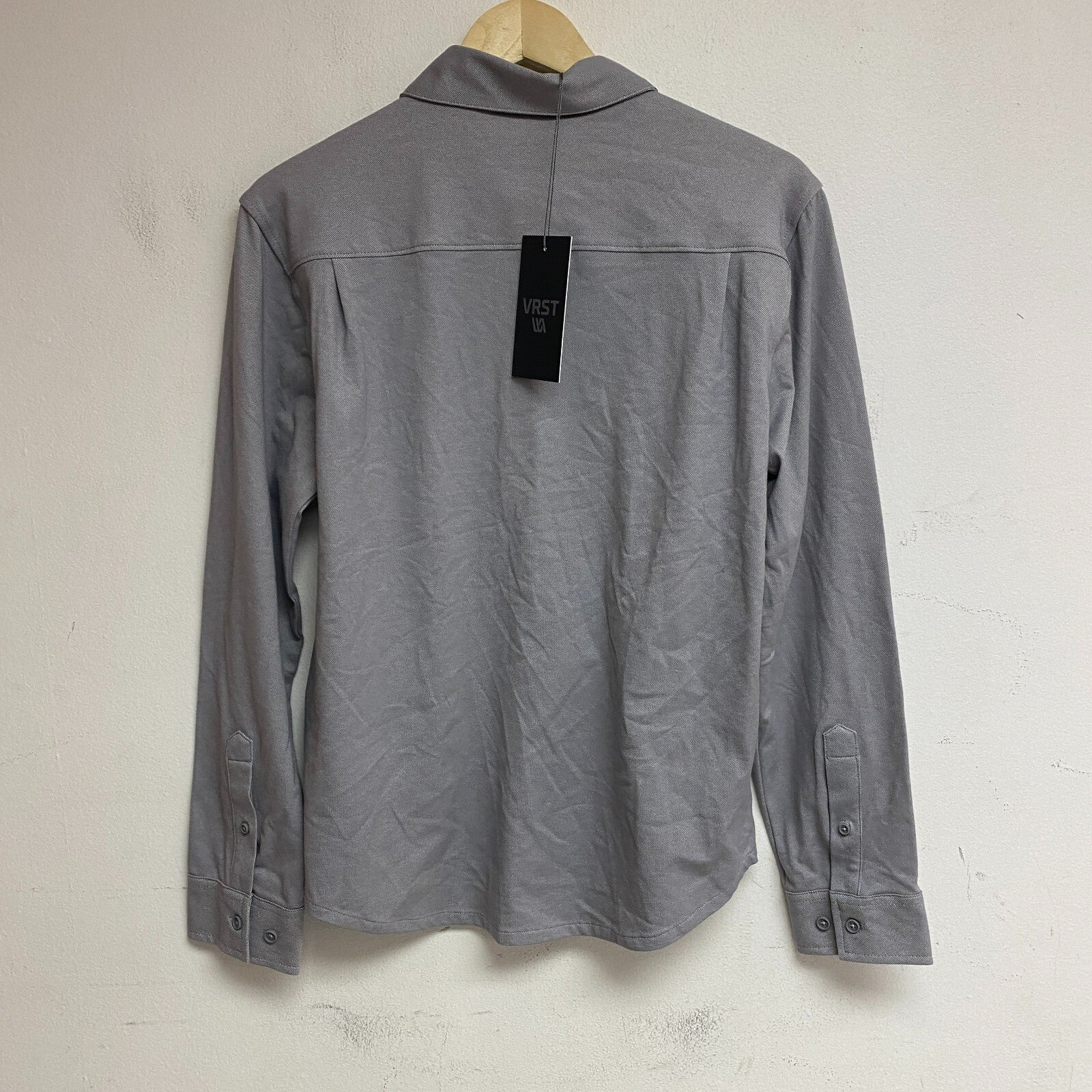 Vrst Mens Long Sleeve Button Down Shirt Tinted Grey Heather  Solid MAX200332