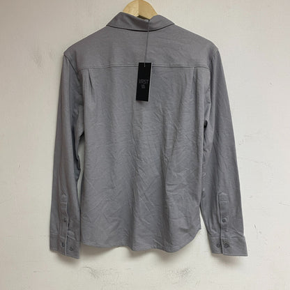 Vrst Mens Long Sleeve Button Down Shirt Tinted Grey Heather  Solid MAX200332