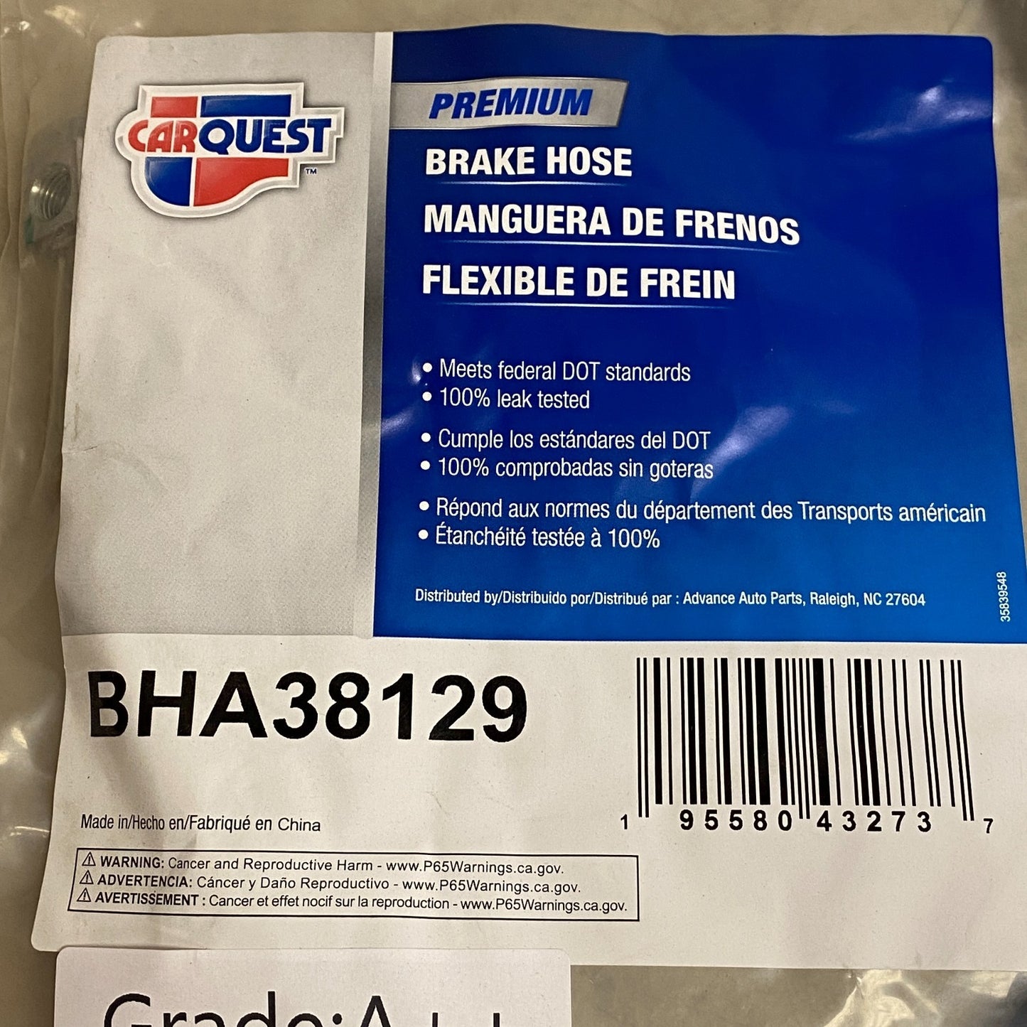 Carquest WEAREVER Brake Hose Assembly Rear for Jeep 1976–1986 CJ5/7 BHA38129