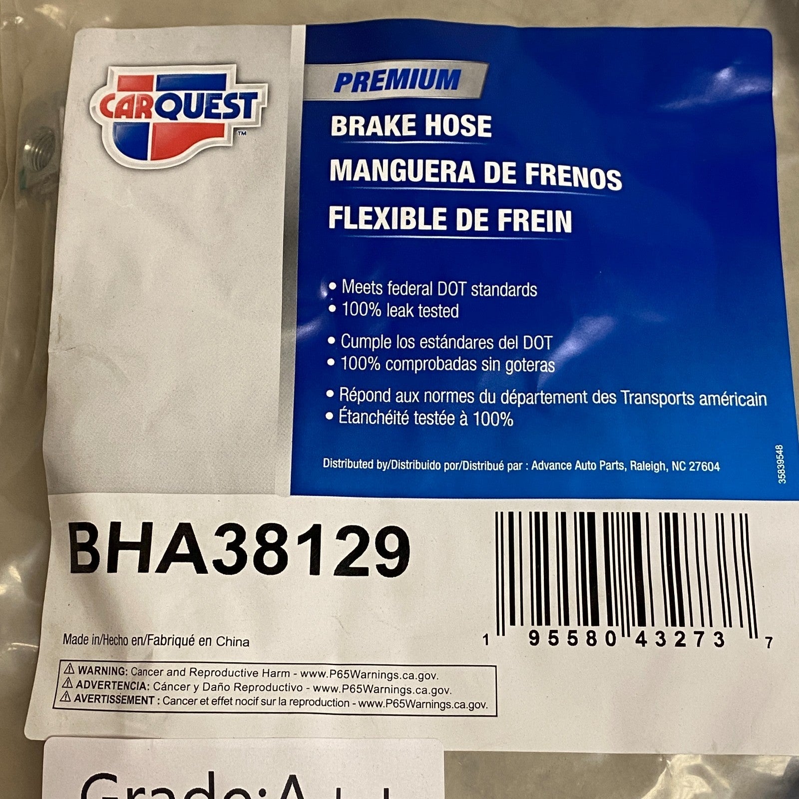 Carquest WEAREVER Brake Hose Assembly Rear for Jeep 1976–1986 CJ5/7 BHA38129