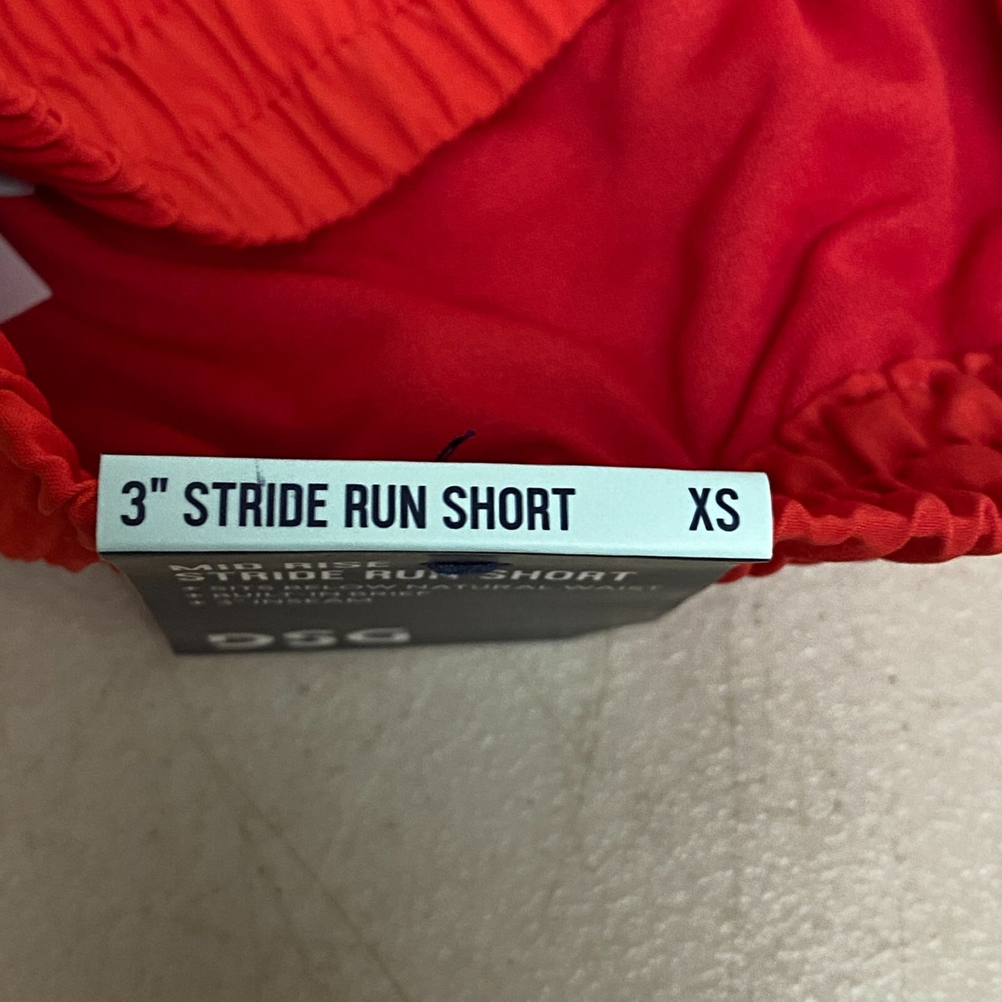 DSG Women's Mid Rise Stride Run Short Red Spark Pull On DAW39320AZ BRAND NEW