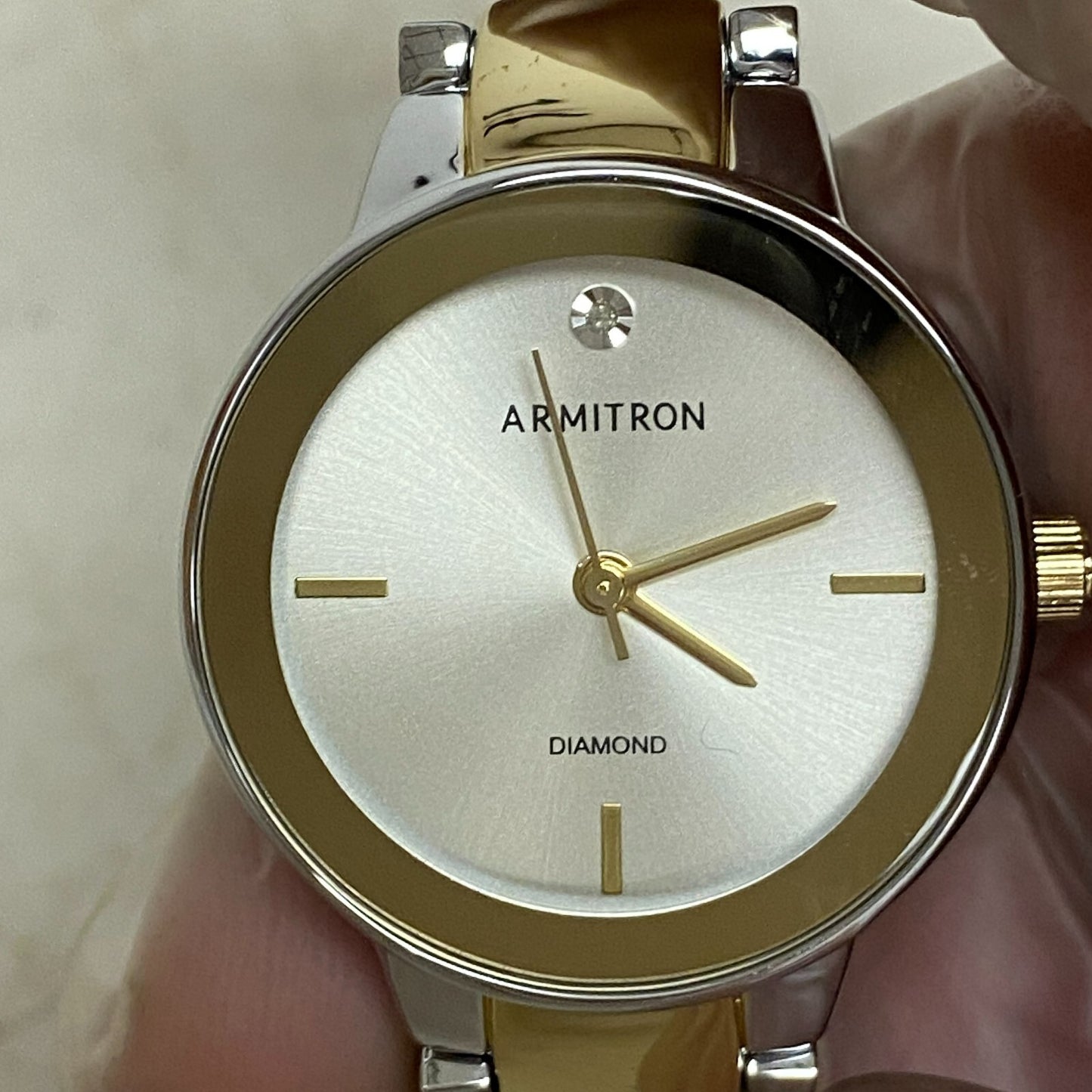 Armitron Women's 75/5594SVTT Diamond-Accented Two-Tone Bracelet Watch 75/5594TT