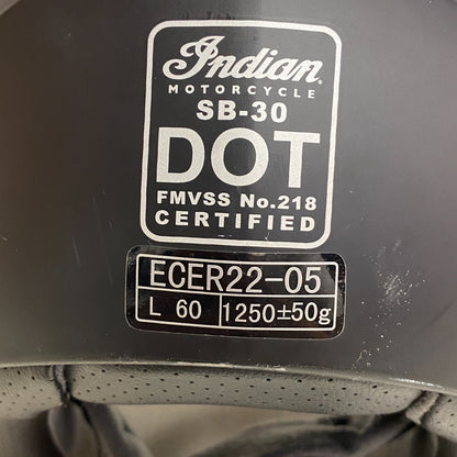 Indian Motorcycle Helmet w/Face Cover Size L Adjustable Under Shading cover Matt