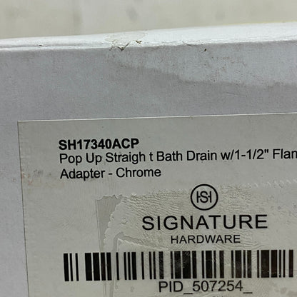 Signature Hardware POP UP STRAIGHT BATH DRAIN WITH 1-1/2" FLANGED PVC ADAPTER-C,