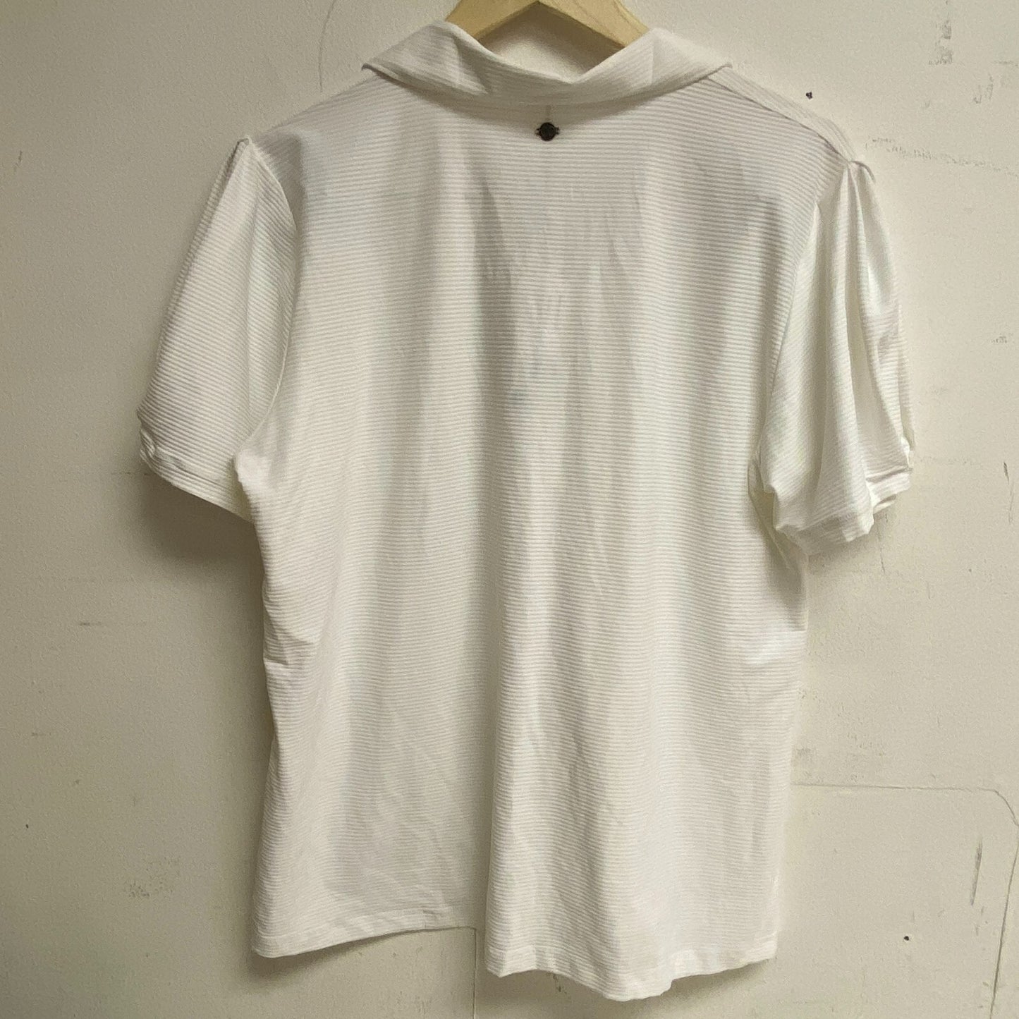 Calia Womens Puff Sleeve Golf Pure White Solid Short Sleeve WCG31005