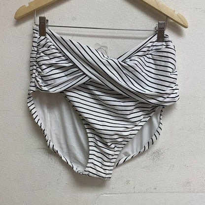 Calia Womens Cross Front HW Bottom Simple Stripe Black/ White WSA21403PRTXWP